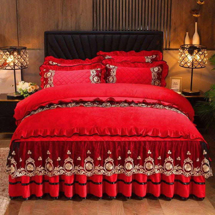 Luxury Lace Bedskirt Set