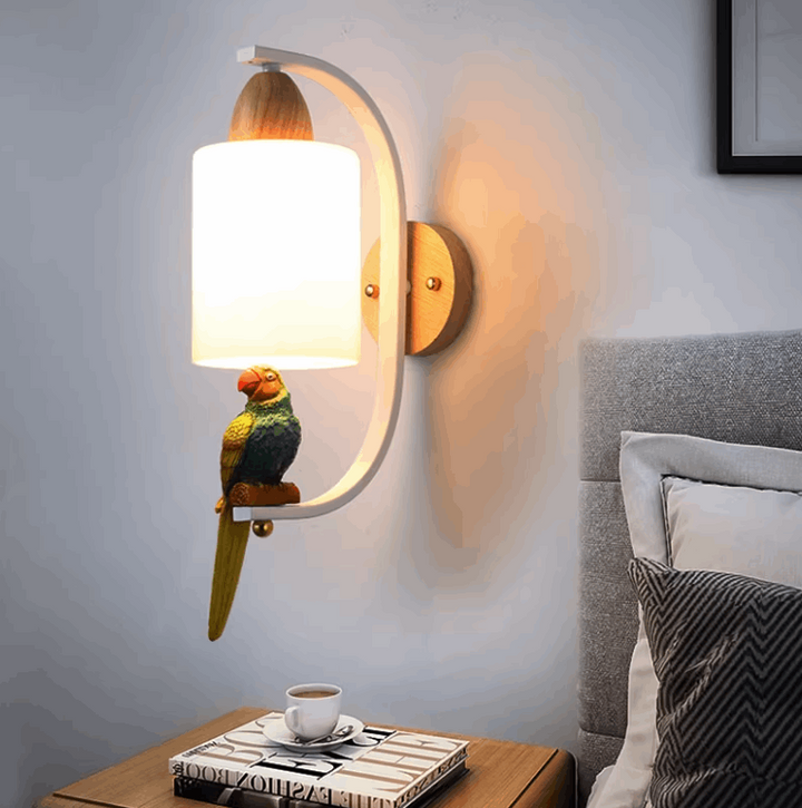 Minimalist Wood Bird Wall Lamp